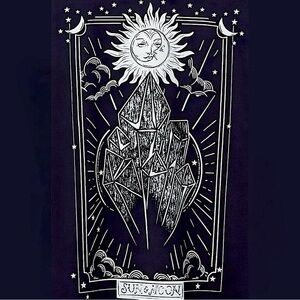 TORRID Sun & Moon Crystal Classic Fit Signature Jersey Crew Navy Blue‎ T…